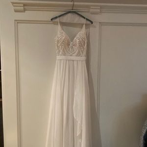 Angela and Alison ivory gown